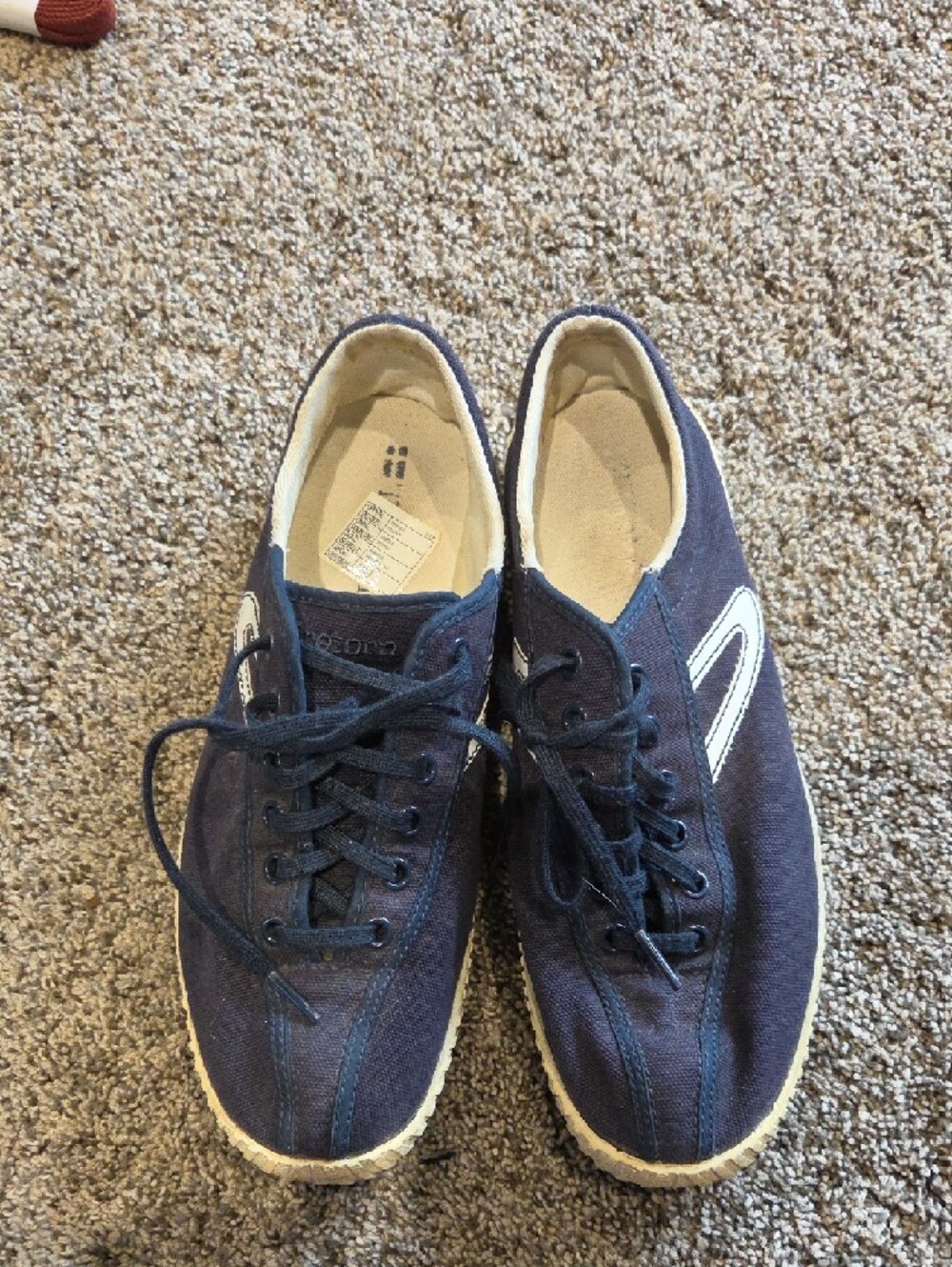 Tretorn Navy Blue Canvas Low-Top Sneakers - Picture 3 of 3